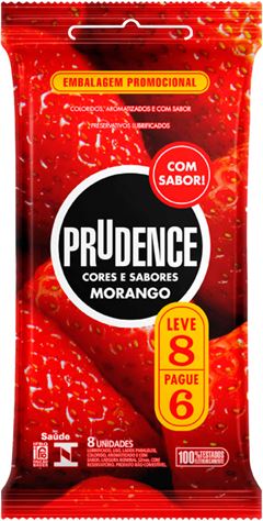 Preservativo Prudence Lubrificado Sabores Morango L8p6