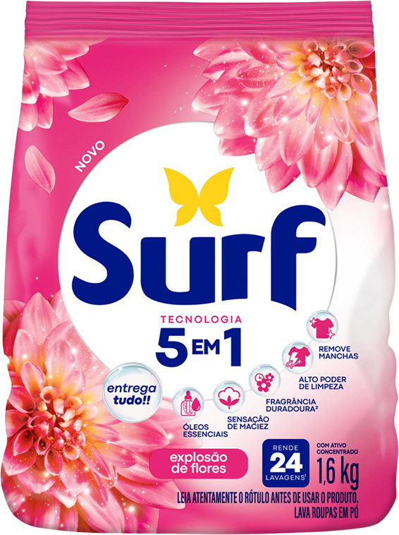 Sabao Em Po Surf Explosao De Flores Sachet 1,6kg