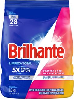 Sabao Em Po Brilhante Limpeza Total Sachet 1,6kg