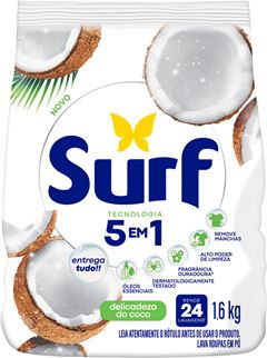 Sabao Em Po Surf Delicadeza Do Coco Sachet 1,6kg