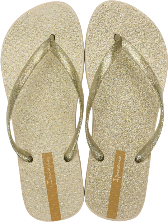 Sandalia Ipanema Glitter Fem Adulto Bege/Ouro
