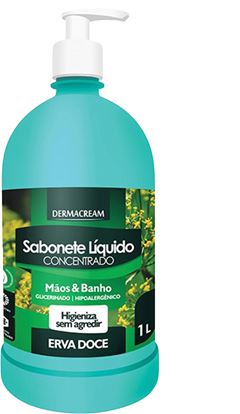 Sabonete Liquido Dermacream Erva Doce 1l