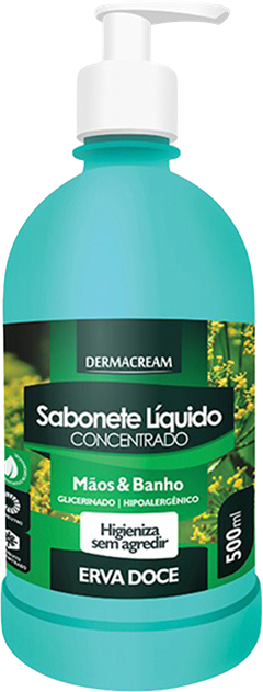 Sabonete Liquido Dermacream Erva Doce 500ml