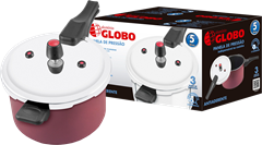 Panela Pressao Globo Fechamento Externo Vermelha 5l