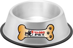 Comedouro Pet Aluminio Globo M