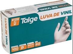 Luva Talge Vinil Com Po P 100un