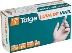Luva Talge Vinil Com Po M 100un