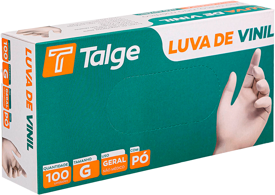 Luva Talge Vinil Com Po G 100un