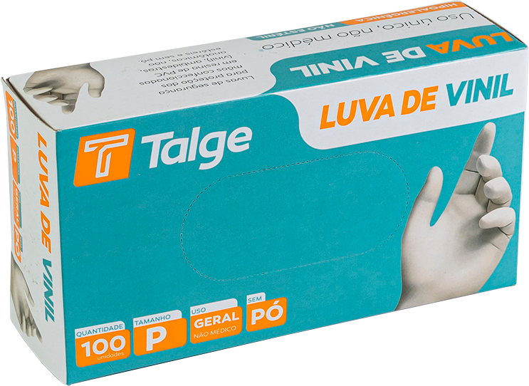 Luva Talge Vinil Sem Po P 100un