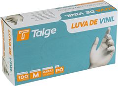Luva Talge Vinil Sem Po M 100un
