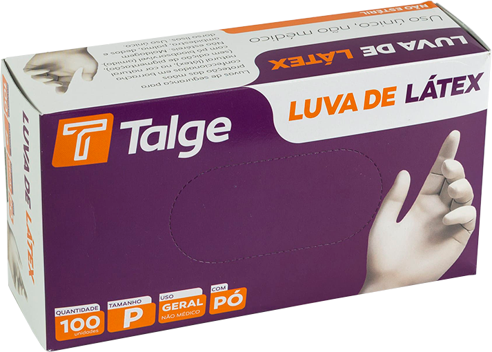 Luva Talge Latex Com Po P 100un