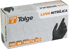 Luva Talge Nitrilica Sem Po Preta M 100un