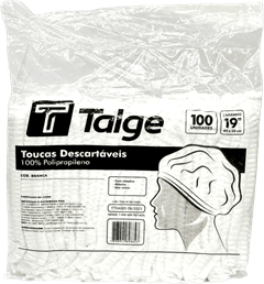 Touca Talge Descartavel Sanfonada Tnt Branca 100un