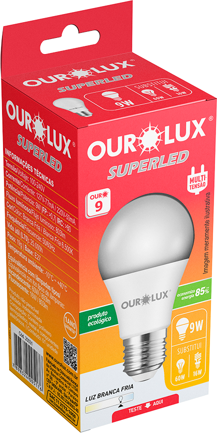 Lampada Ourolux Led 9w Bivolt