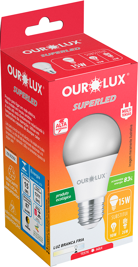 Lampada Ourolux Led 15w Bivolt