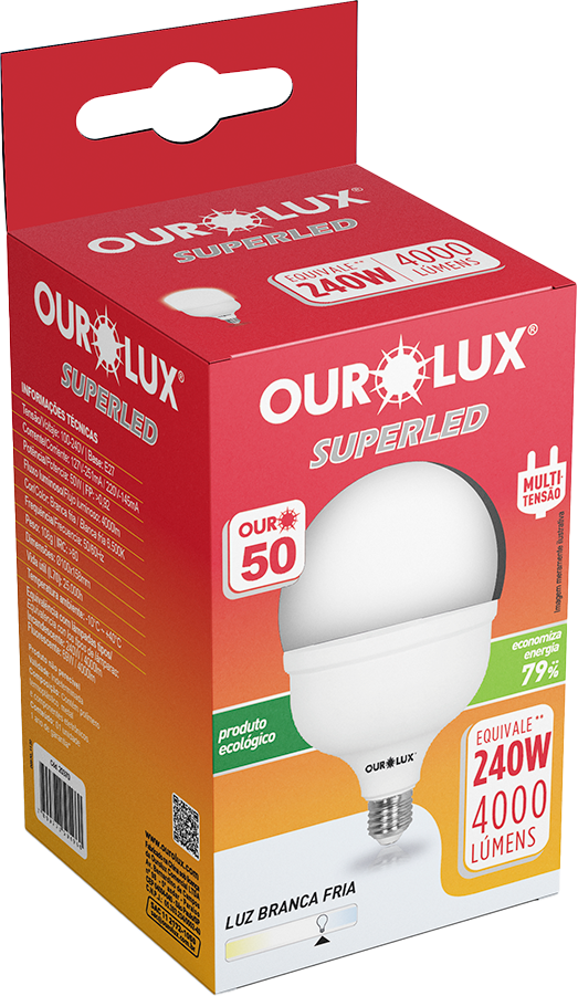 Lampada Ourolux Led 50w Bivolt
