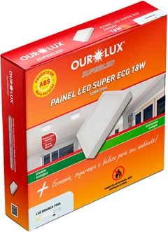 Luminaria Ourolux Led Sobrepor18w 6500k Quadrada Bivolt