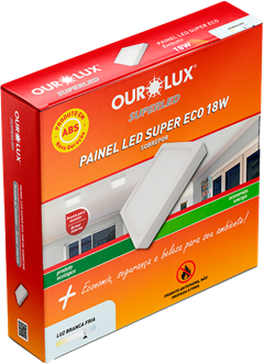 Luminaria Ourolux Led Sobrepor18w 6500k Quadrada Bivolt