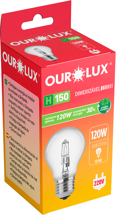 Lampada Ourolux Halogena 120w 220v
