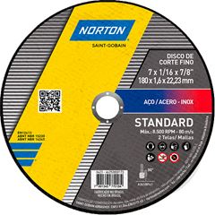 Disco Corte Standard Norton 180mm 7 Polegadas