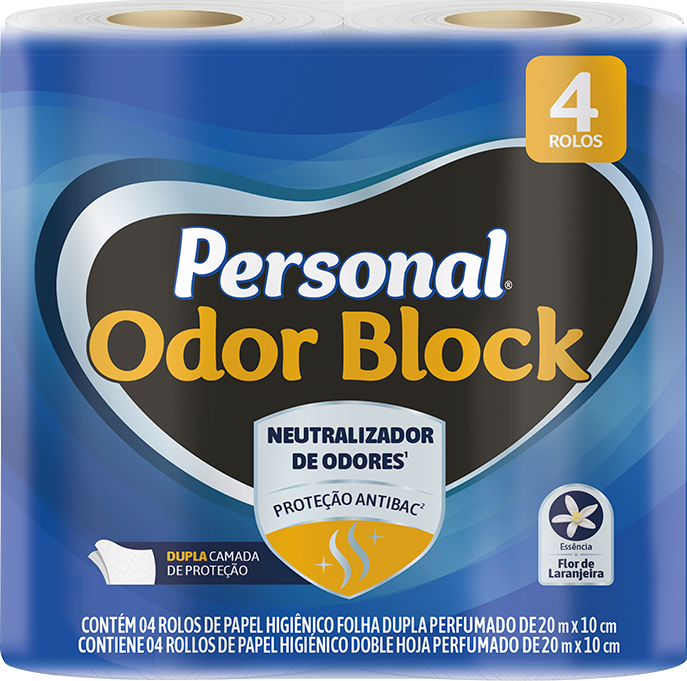 Papel Higienico Personal Folha Dupla Odor Block 20m 4x1