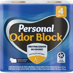 Papel Higienico Personal Folha Dupla Odor Block 20m 4x1