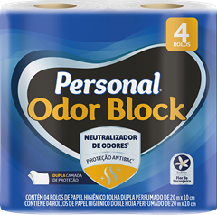 Papel Higienico Personal Folha Dupla Odor Block 20m 4x1