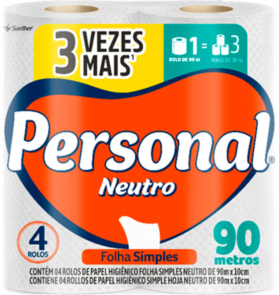 Papel Higienico Personal Folha Simples 90m 4x1