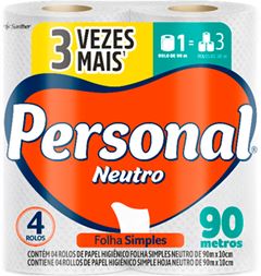 Papel Higienico Personal Folha Simples 90m 4x1