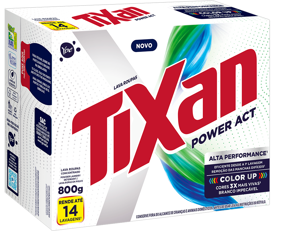 Sabao Em Po Tixan Power Act Caixa 800g