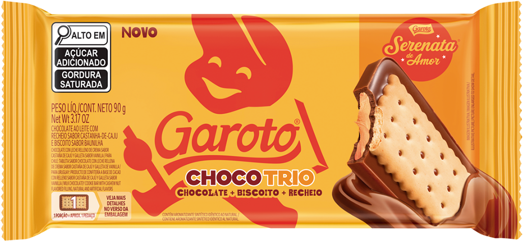 Chocolate Garoto Trio Biscoito Serenata De Amor 90g