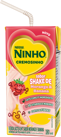 Bebida Lactea Ninho Cremosinho Shake Morango E Banana 180ml