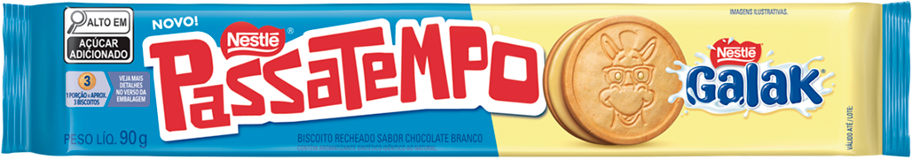 Biscoito Nestle Passatempo Recheado Galak 90g