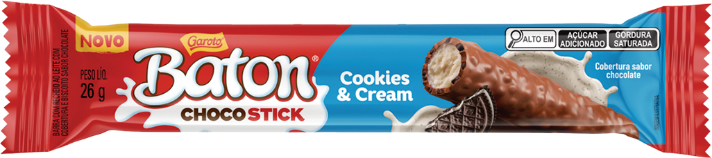 Chocolate Garoto Baton Cookies E Cream Stick 26g