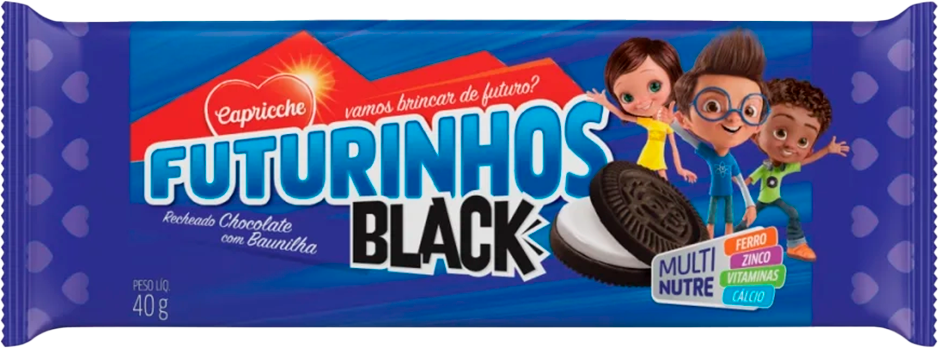 Biscoito Capricche Futurinhos Recheado Black 40g