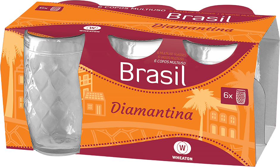 Jogo Copo De Vidro Wheaton Diamantina 320ml
