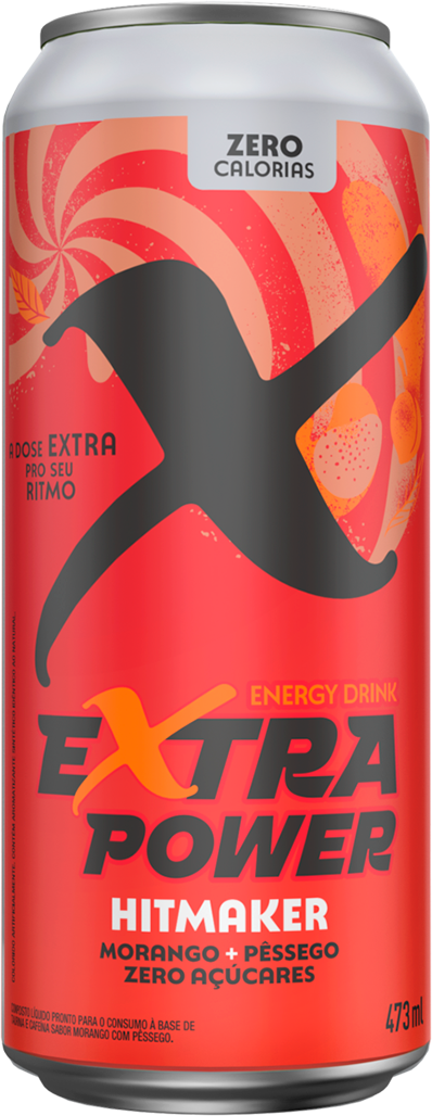 Energetico Extra Power Morango E Pessego Zero Acucar 473ml