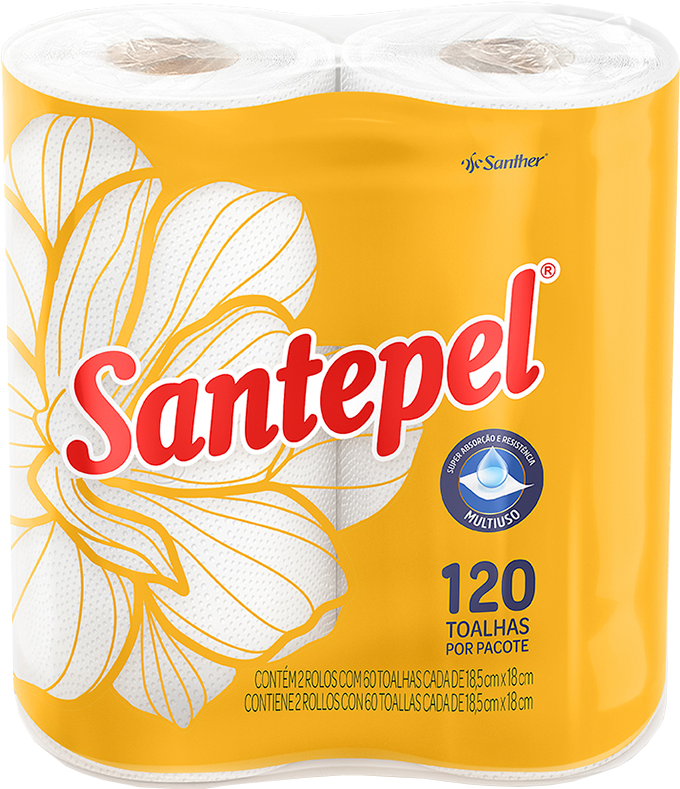 Papel Toalha Santepel Branco 120fls 2un