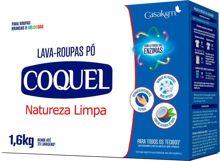 Sabao Em Po Coquel Natureza Limpa Caixa 1,6kg