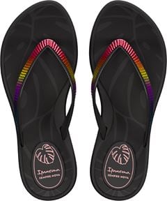 Sandalia Ipanema Shine Fem Infantil Preto/Rosa Doce