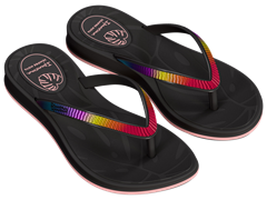 Sandalia Ipanema Shine Fem Infantil Preto/Rosa Doce