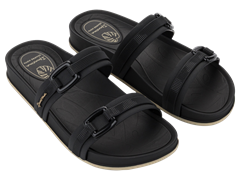Sandalia Ipanema Shine Slide Fem Adulto Preto/Bege