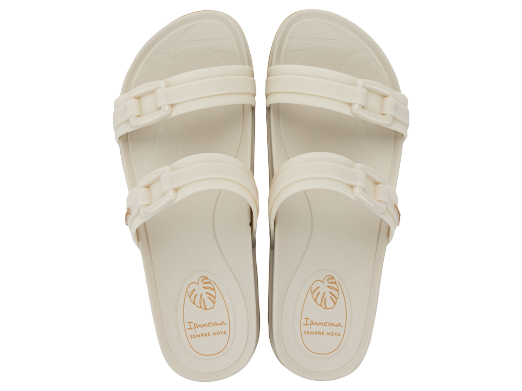 Sandalia Ipanema Shine Slide Fem Adulto Off White/Bege