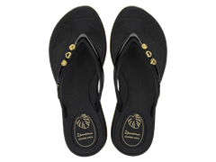 Sandalia Ipanema Shine Pin Fem Adulto Preto/Amarelo Manteiga
