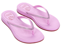 Sandalia Ipanema Shine Fem Adulto Rosa Boreal/Vermelho