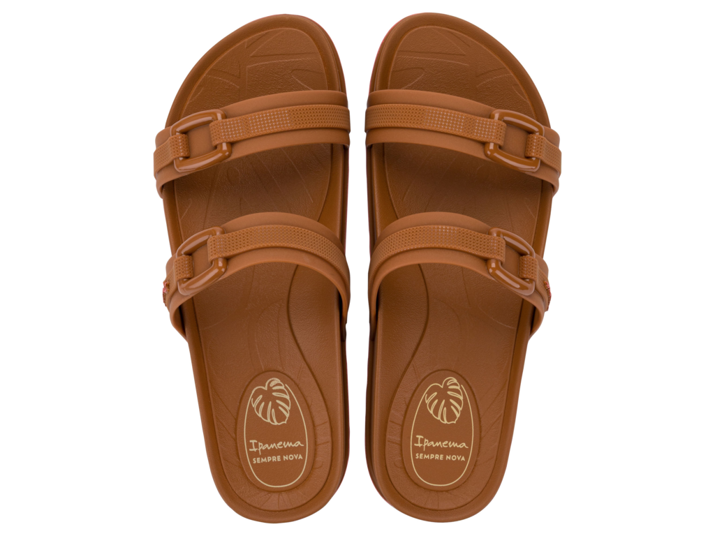 Sandalia Ipanema Shine Slide Fem Adulto Marrom/Rosa