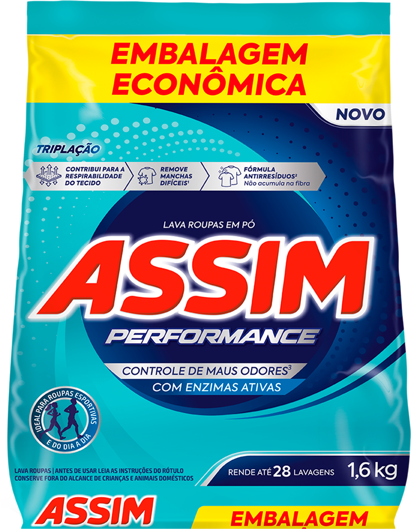 Sabao Em Po Assim Performance Sachet 1,6kg