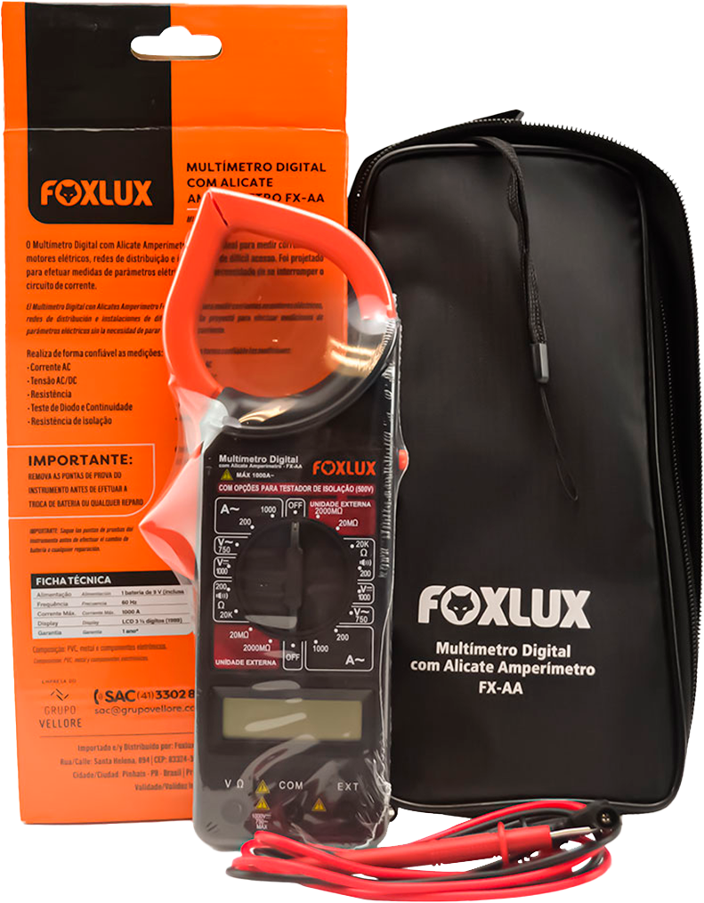 Multimetro Digital Foxlux Com Alicate Amperimetro