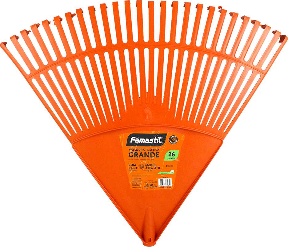 Vassoura Jardim Plastico Famastil 26d Com Cabo