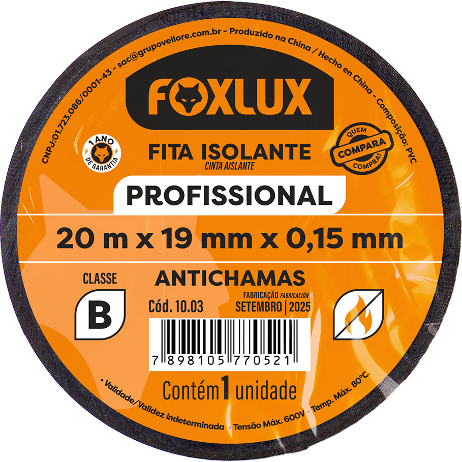 Fita Isolante Foxlux 19mmx20m